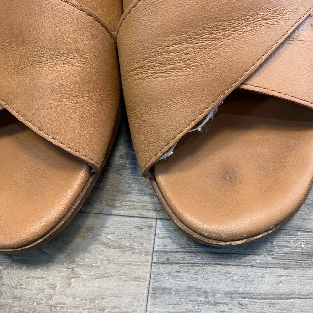 Madewell Ruthie Leather Criss Cross Slip On Mules - Picture 11 of 13